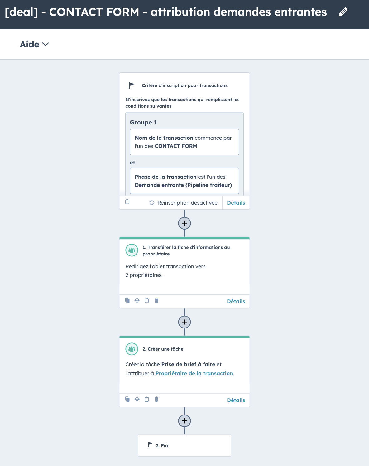 Nomad ktichens - workflow attribution des contacts